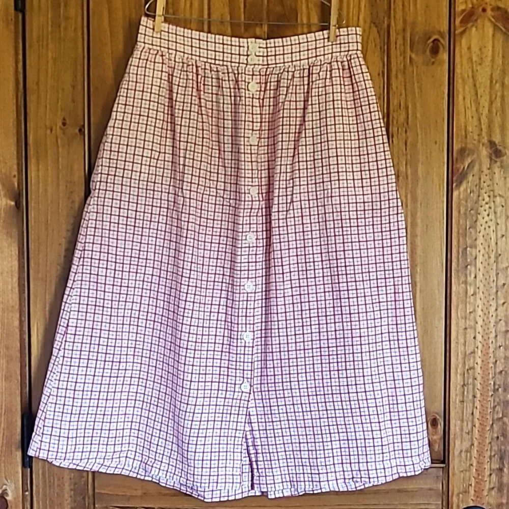 Max Studio red & white skirt. Size L - Picture 1 of 6